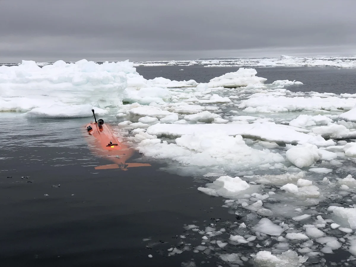 Vehículo submarino Ran utilizado en investigaciones sobre el glaciar Thwaites en la Antártida