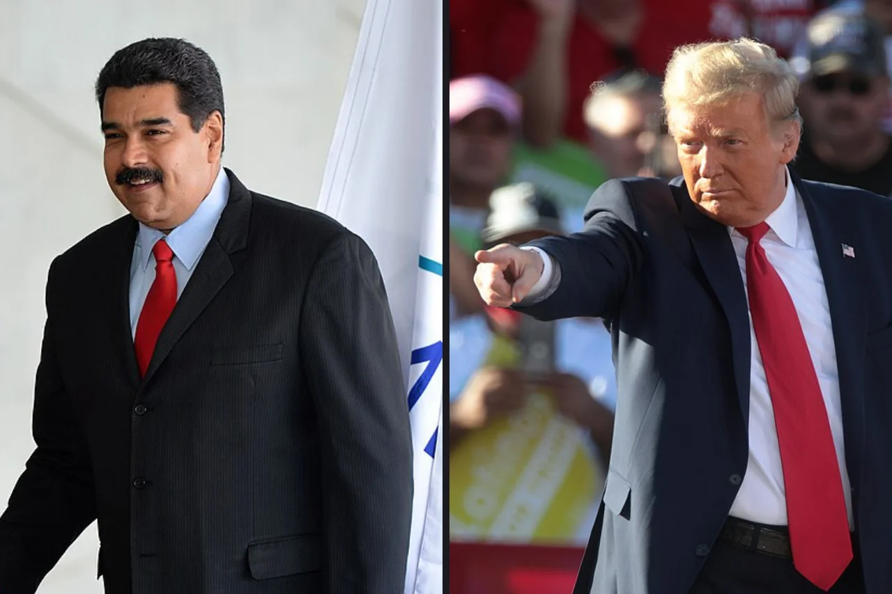 Composición con Nicolás Maduro a la izquierda y Donald Trump a la derecha