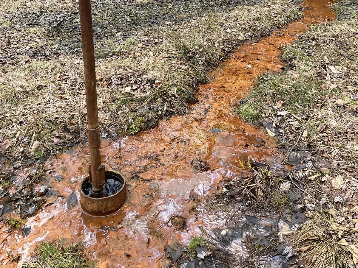 Paisaje del Bosque Nacional Allegheny con pozos petrolíferos abandonados del siglo XIX