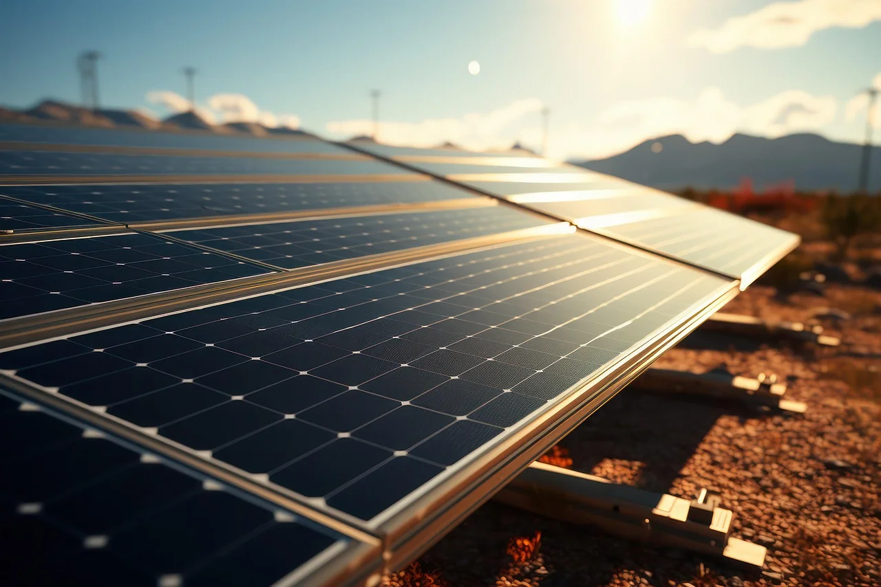 Paneles solares instalados al aire libre