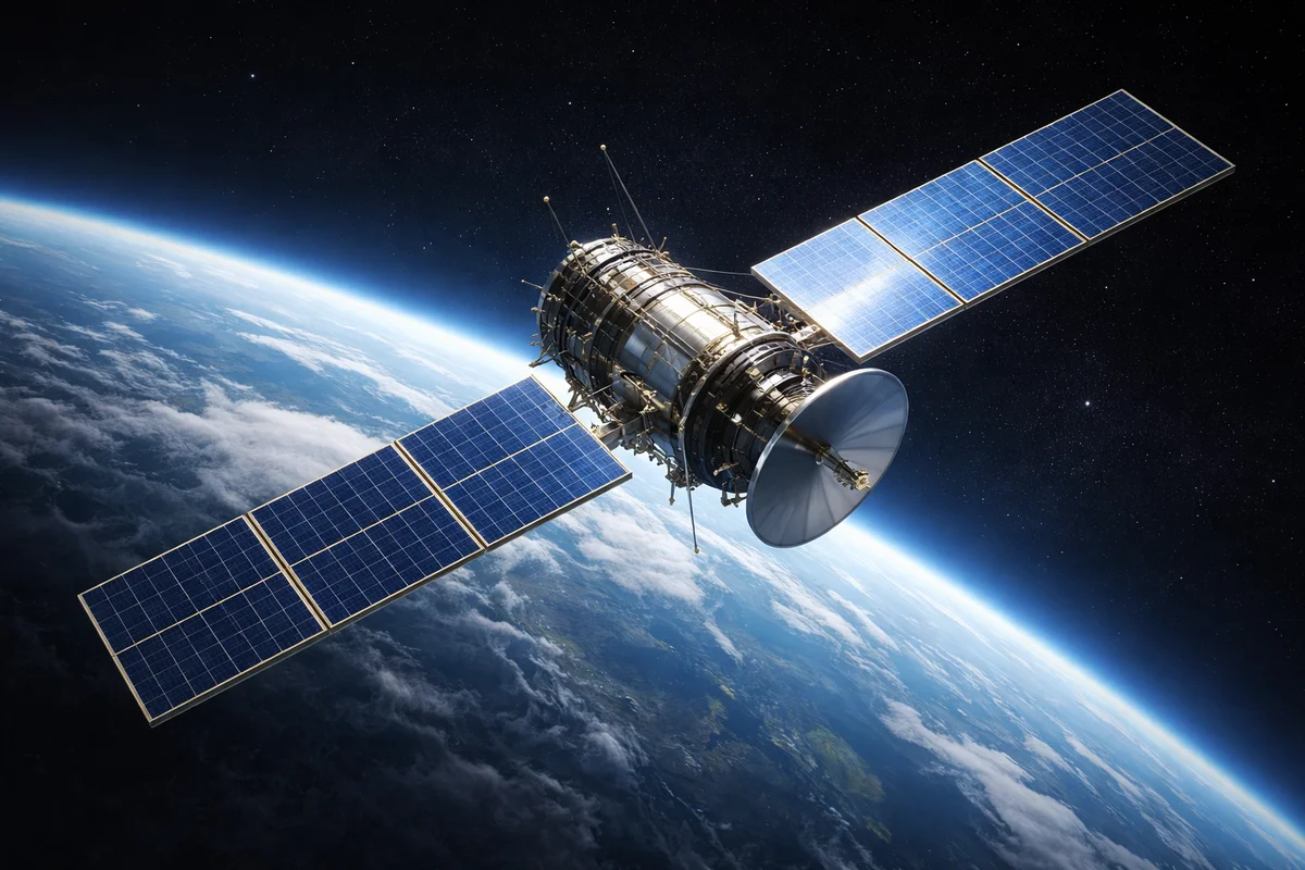 Satélite artificial orbitando la Tierra
