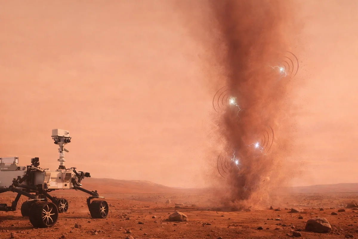 Las tolvaneras de Marte generan electricidad en el aire