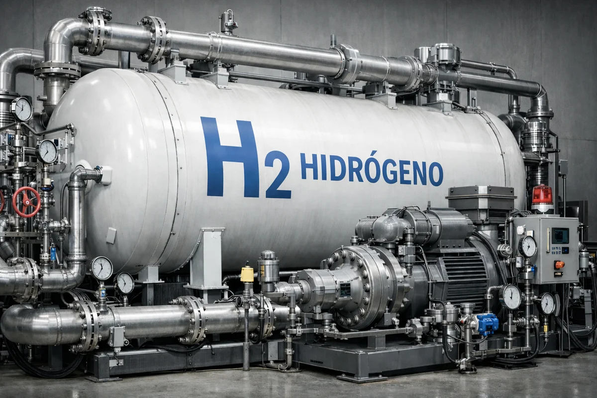 Tanque industrial de hidrógeno