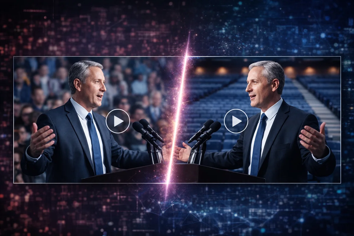 Comparación visual entre video real y video generado por IA