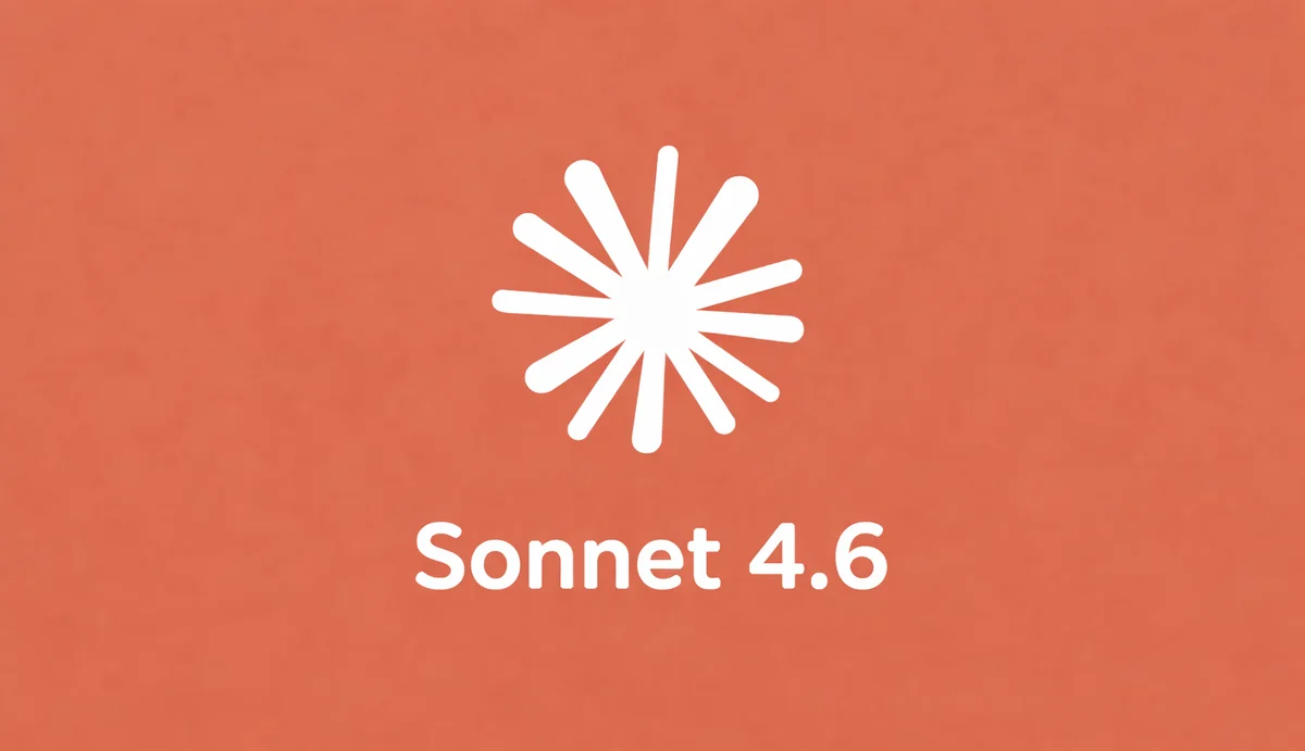 Logo de Claude en blanco sobre fondo naranja con el texto “Sonnet 4.6”