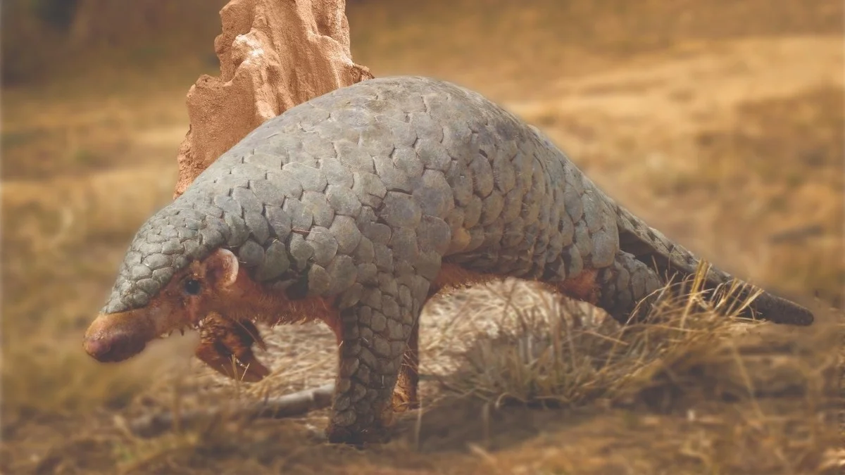 Ejemplar de Manis aurita, una especie de pangolín recientemente identificada