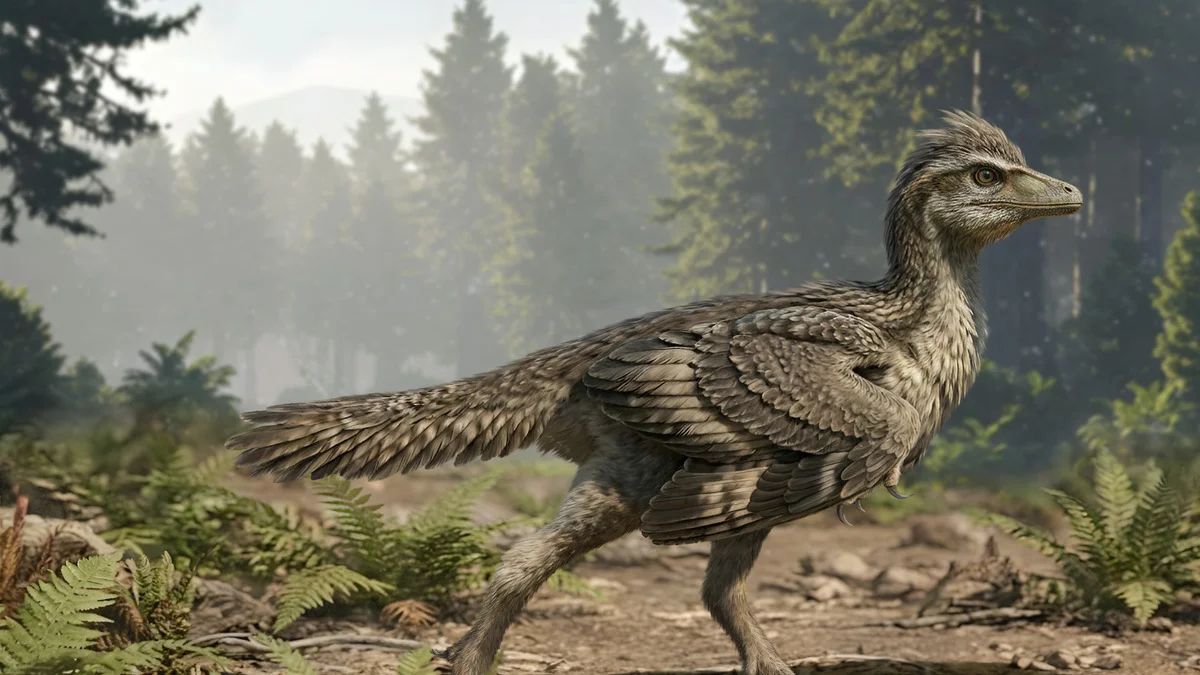 Reconstrucción artística del ave jurásica Zhengheornis buyu