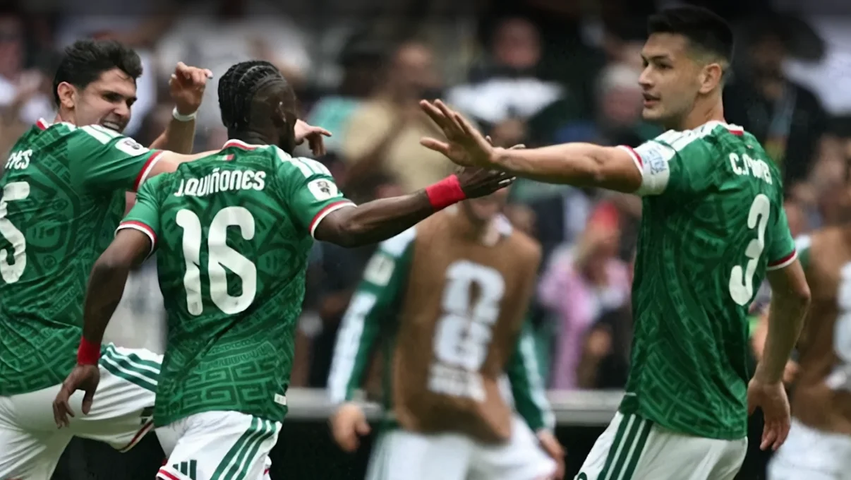 Jugadores de México celebran en el Mundial de 2026