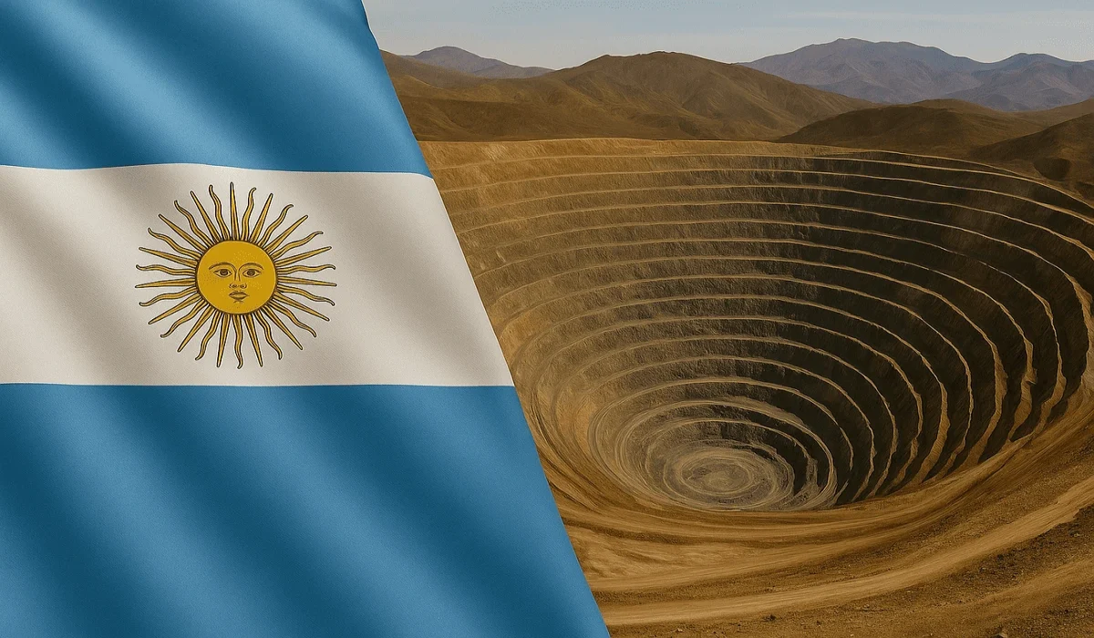 Vista conceptual del yacimiento minero en San Juan, Argentina