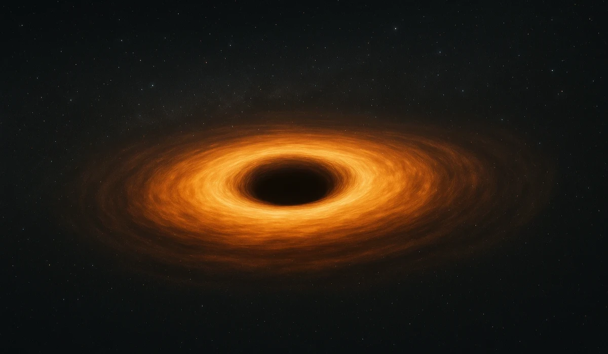 Agujero negro supermasivo en el espacio