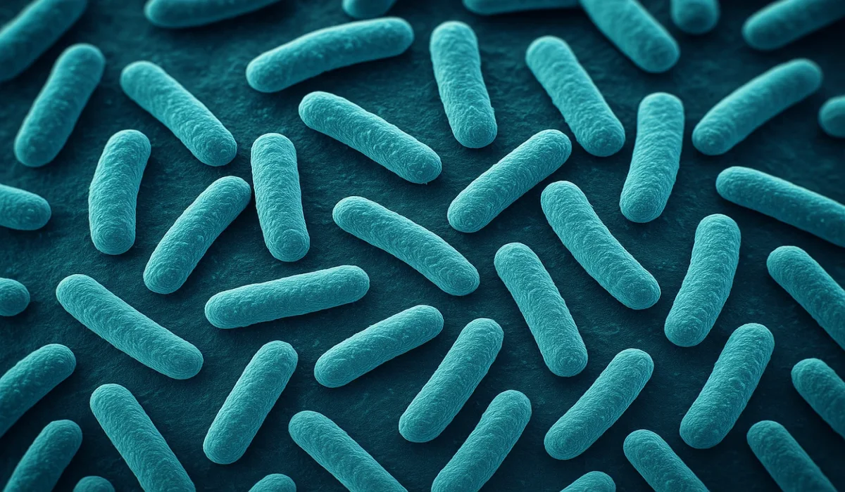 Micrografía que muestra una agrupación de bacterias observadas al microscopio