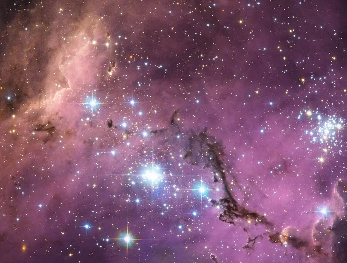Vista detallada de la Gran Nube de Magallanes, una galaxia enana cerca de la Vía Láctea, capturada por el Telescopio Espacial Hubble