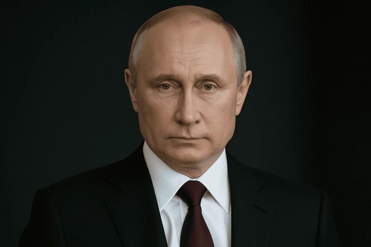 Vladimir Putin durante una intervención oficial con semblante serio