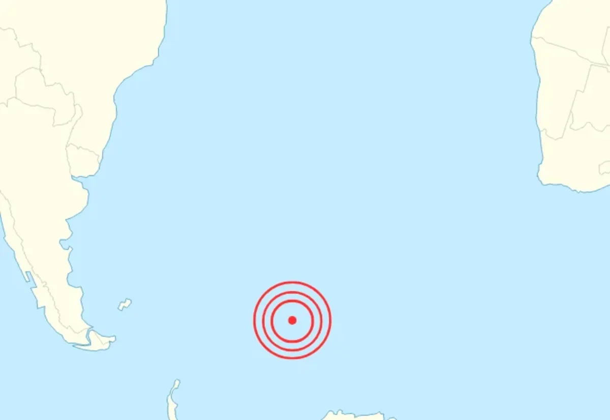 Ubicación del epicentro del terremoto y tsunami de las Islas Sandwich del Sur en 2021
