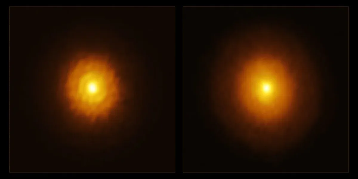 Comparación de dos imágenes de ALMA del disco protoplanetario