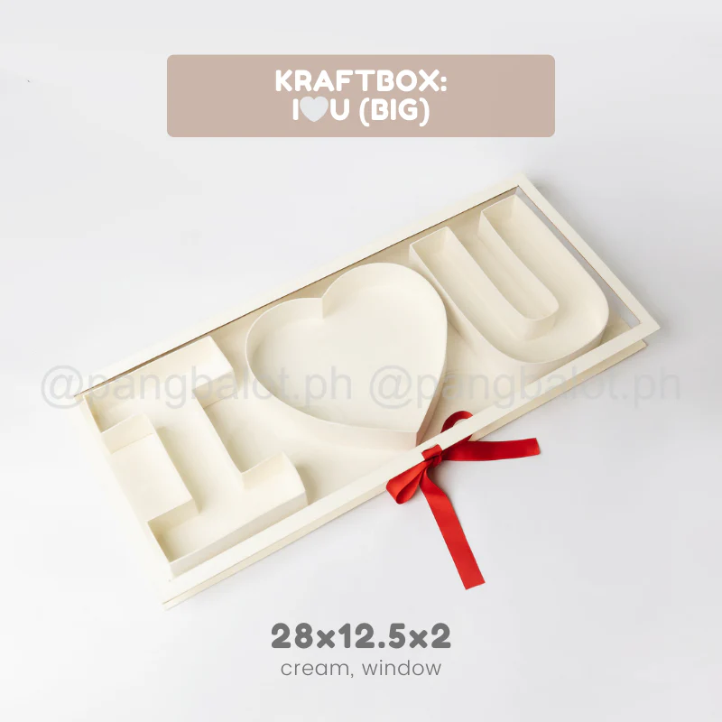 i love you white kraftbox