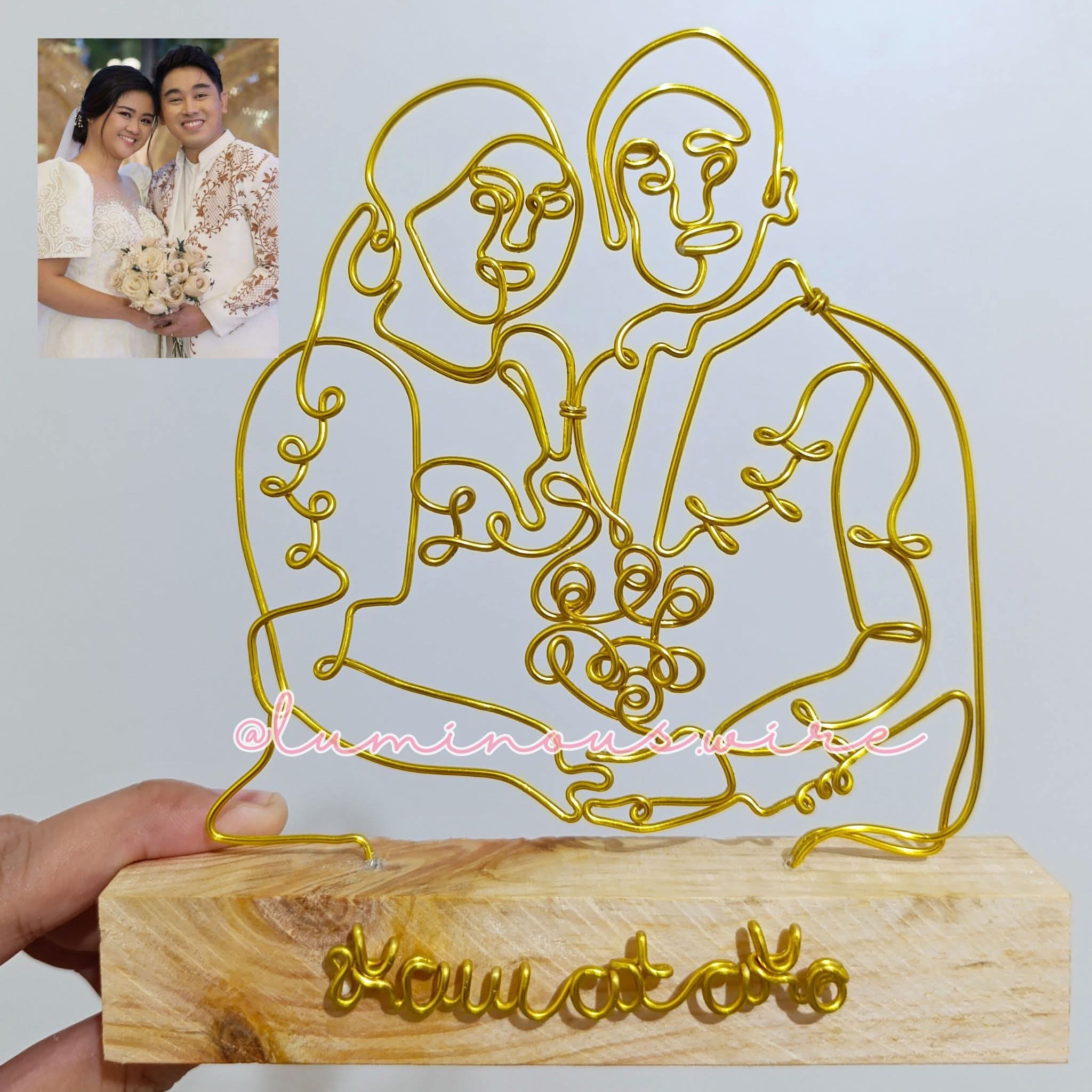 handcrafted wire portrait