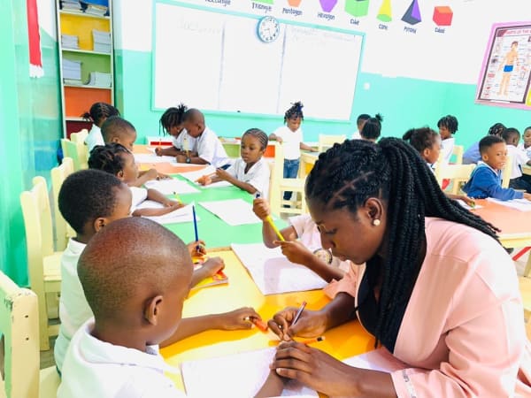 Children learning at Heaven's Dew Montessori