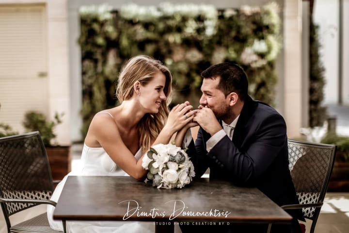 Cypriot wedding couple portrait
