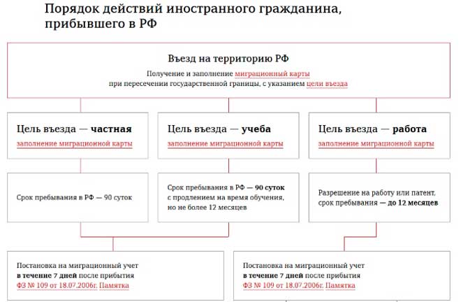 Порядок депортации иностранных граждан. Миграционный учет схема.