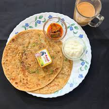 Alu Paratha (Dahi, Achar with Black Coffee)