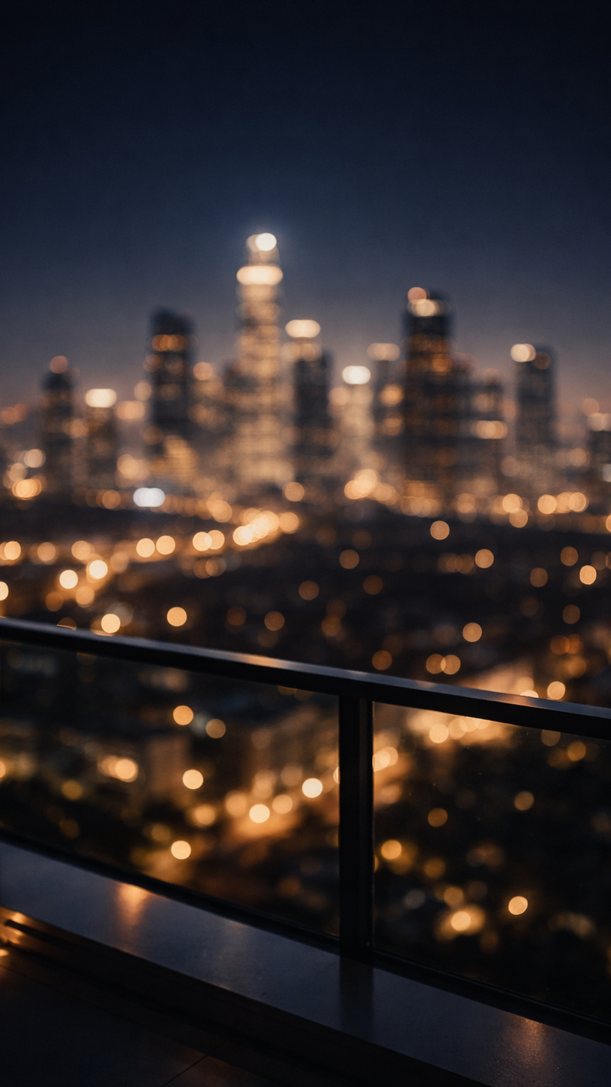 City Lights from the Penthouse Balcony