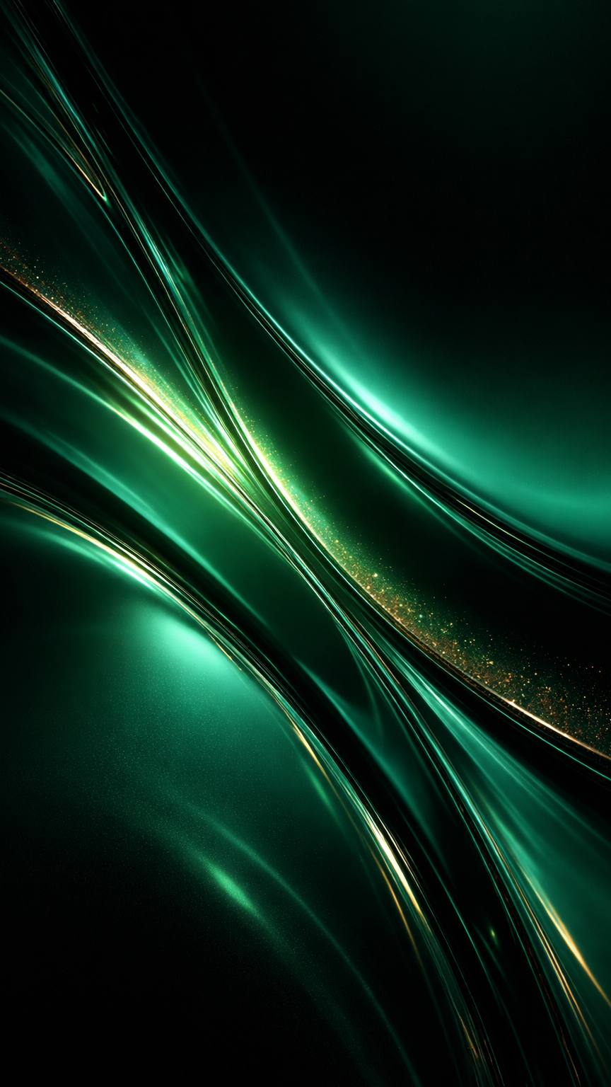 Emerald Glass with Golden Accents