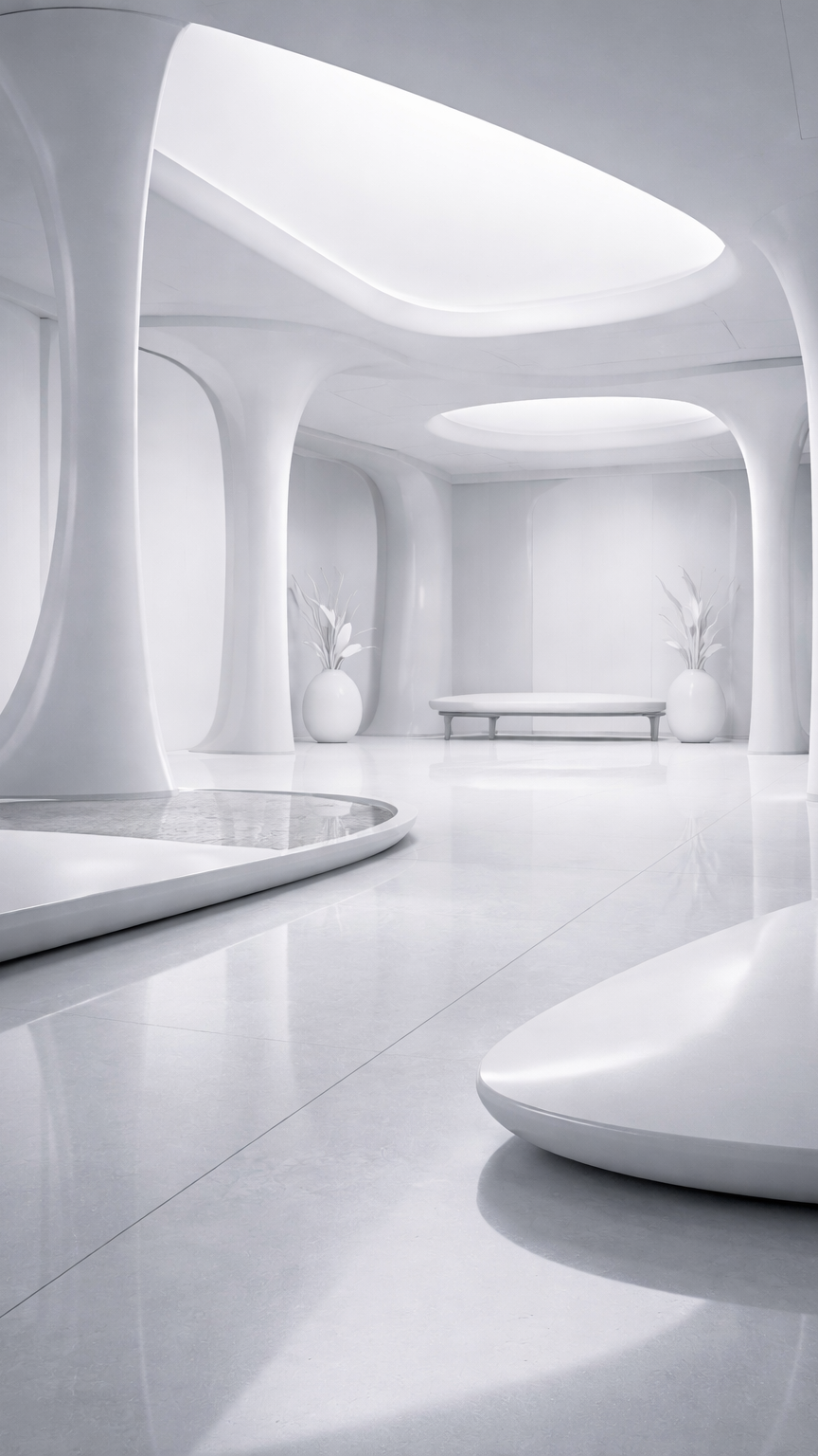 Futuristic Minimalist White Interior