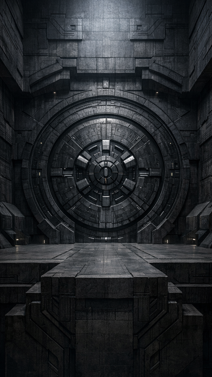 Futuristic Vault Chamber with Intricate Designs