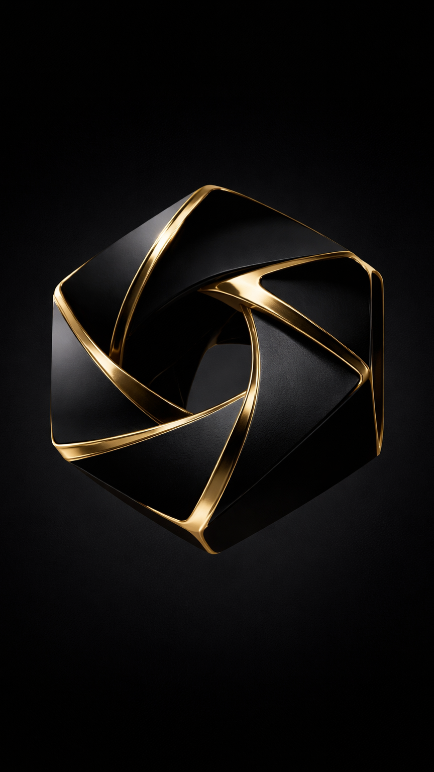Geometric Object in Black and Gold