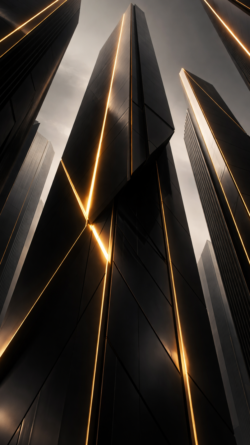 Golden Lines on Black Towers