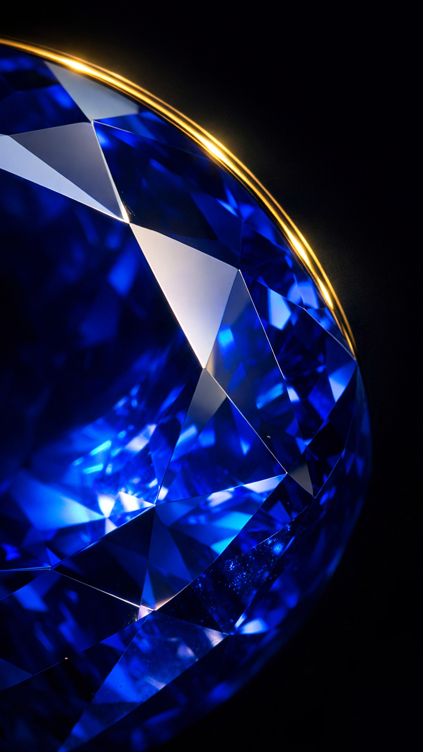 Golden Rimmed Sapphire Close Up