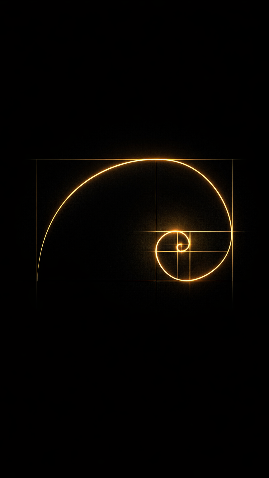Golden Spiral on Black Backdrop