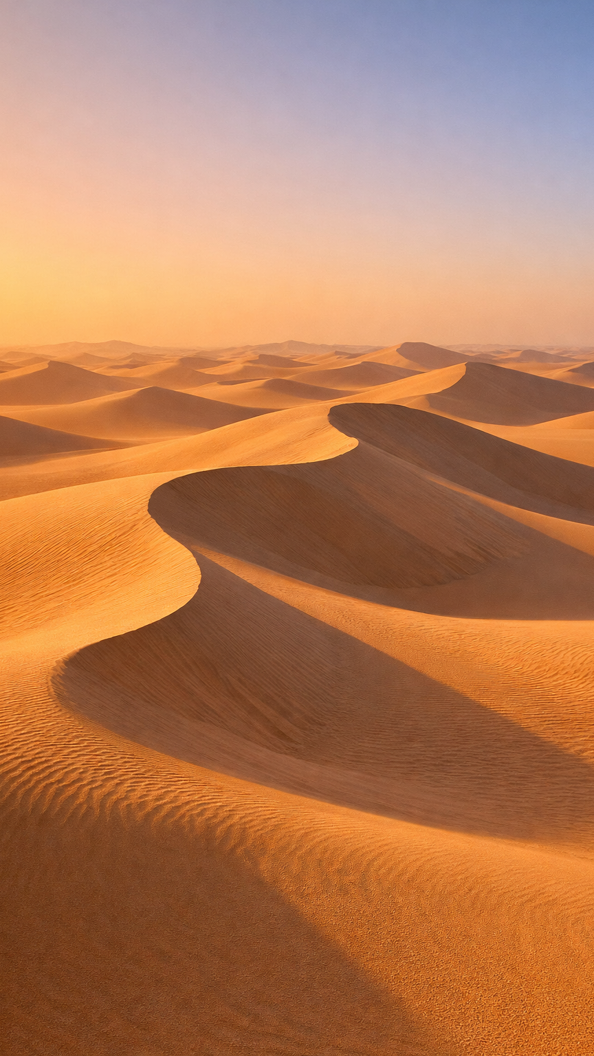 Golden Sunset Over the Sand Dunes