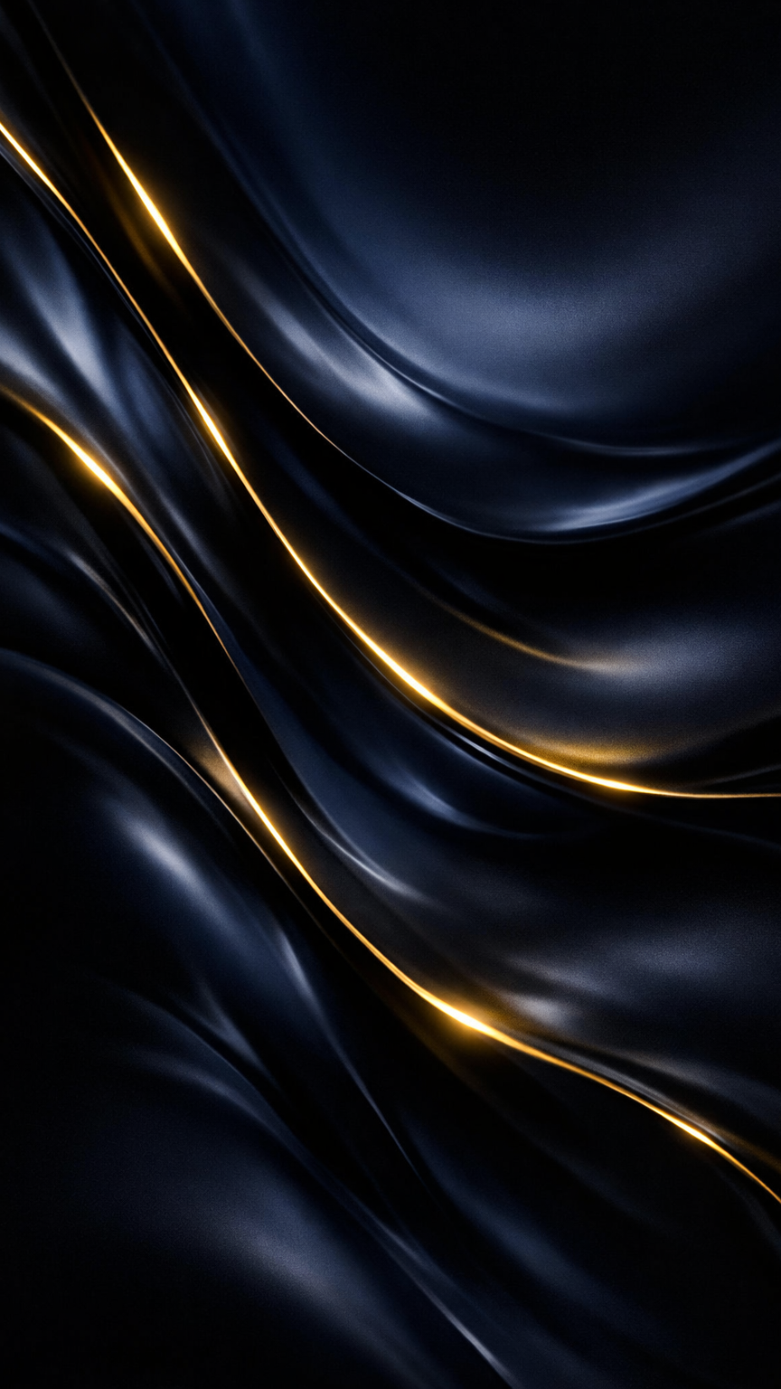 Golden Wave in Midnight Blue