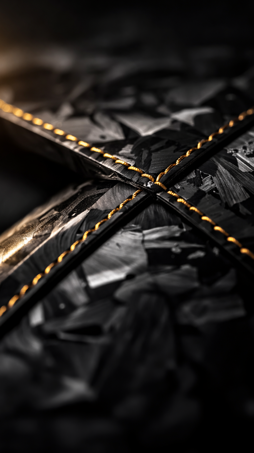 Carbon Fiber with Gold Stitching