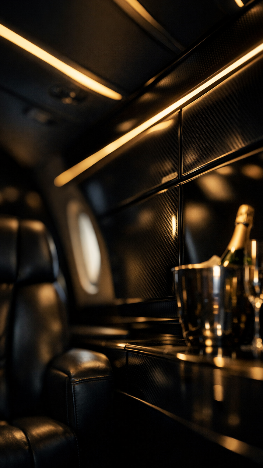 Luxurious Jet Interior Close Up