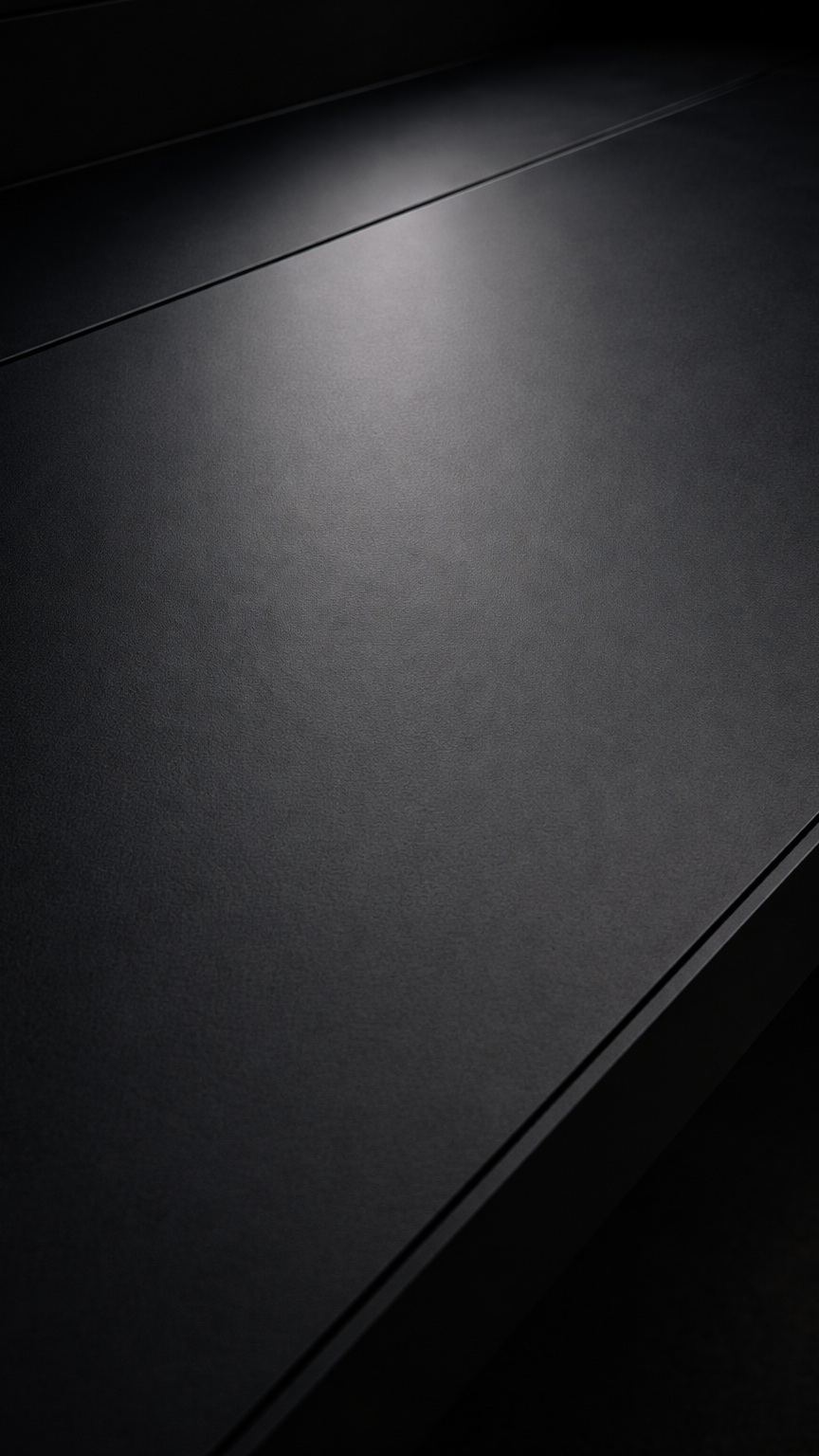 Minimalist Matte Black Desk Surface