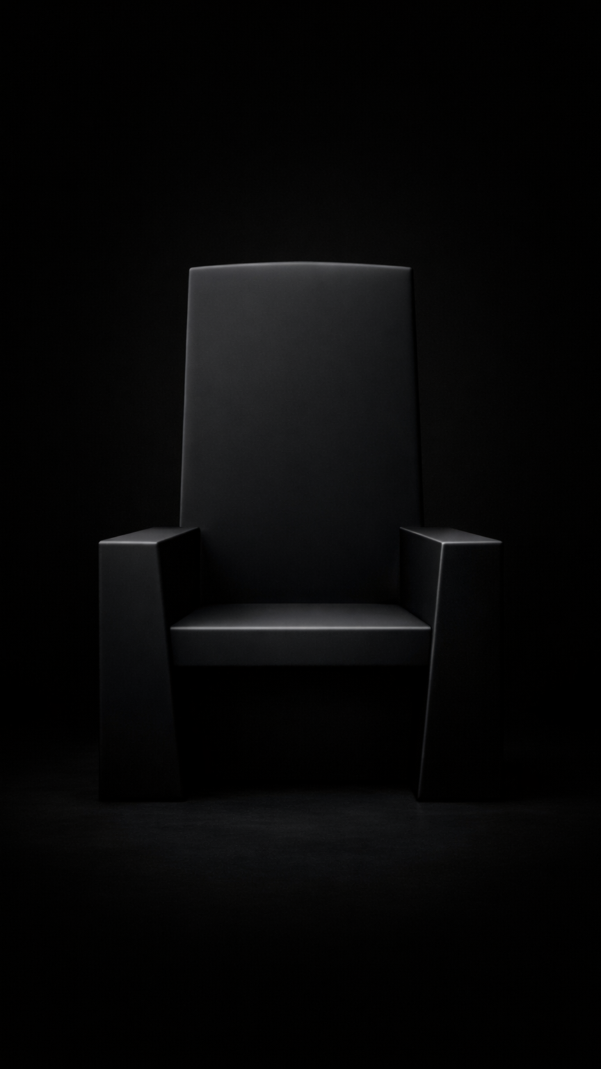 Monolithic Black Throne in the Darkness