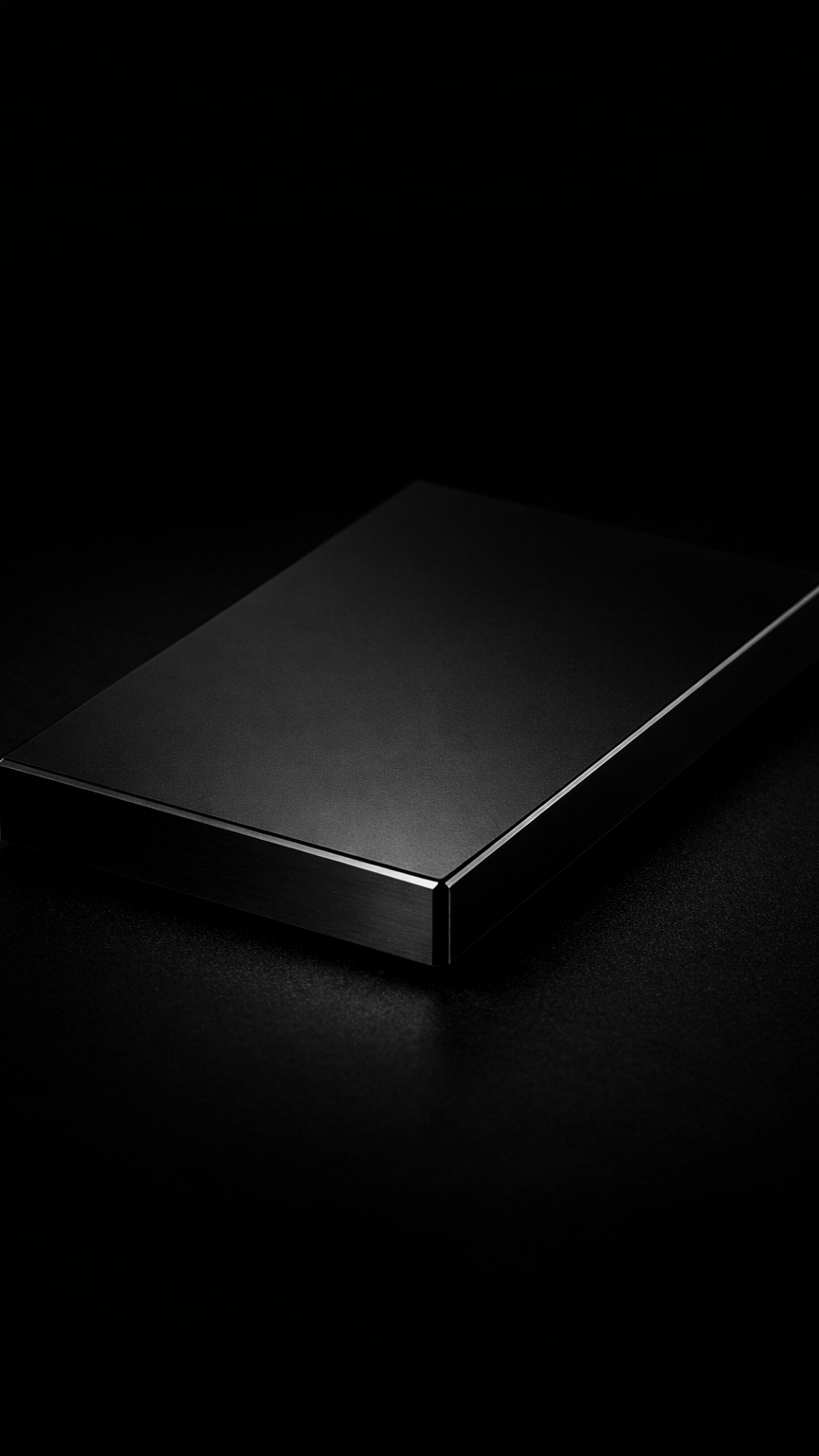 Sleek Black Device on Dark Surface