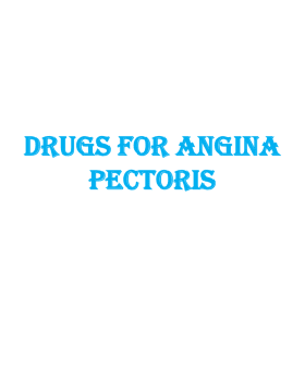 Drugs for Angina Pectoris cover