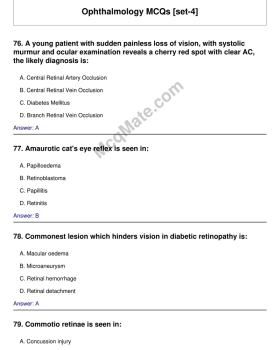 Ophthalmology MCQs [set-4] cover
