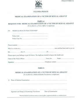 Medical Examination of a Victim of Sexual Assault - police Form 3A cover