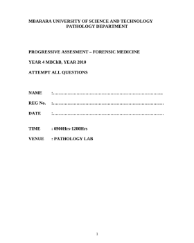 PROGRESSIVE ASSESMENT – FORENSIC MEDICINE cover