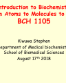 Introduction to Biochemistry: From Atoms to Molecules to Cells cover