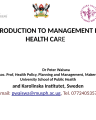 Introduction to Health Care Management cover