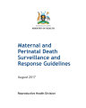Maternal and Perinatal Death Surveillance and Response Guidelines cover
