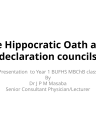 The Hippocratic Oath and declaration councils cover