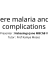 severe malaria and its complications cover