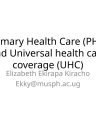 Primary health care (PHC) Implementation Cobers 2020 cover